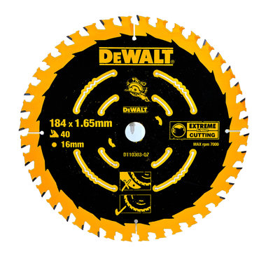 DeWALT DT10303 Cirkelzaagblad 184 x 2,6 mm | 16 Tanden