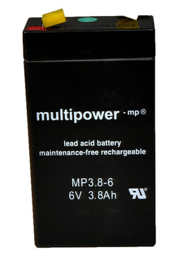 6 volt 3,8 volt onderhoudsvrij accu