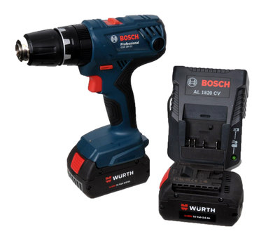 Bosch 18 volt, 2 accus 3 Ah, lader,en koffer professionele set