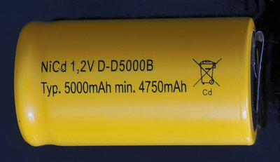1,2 volt accu D of LR 20 type NiMh 5000 mAh